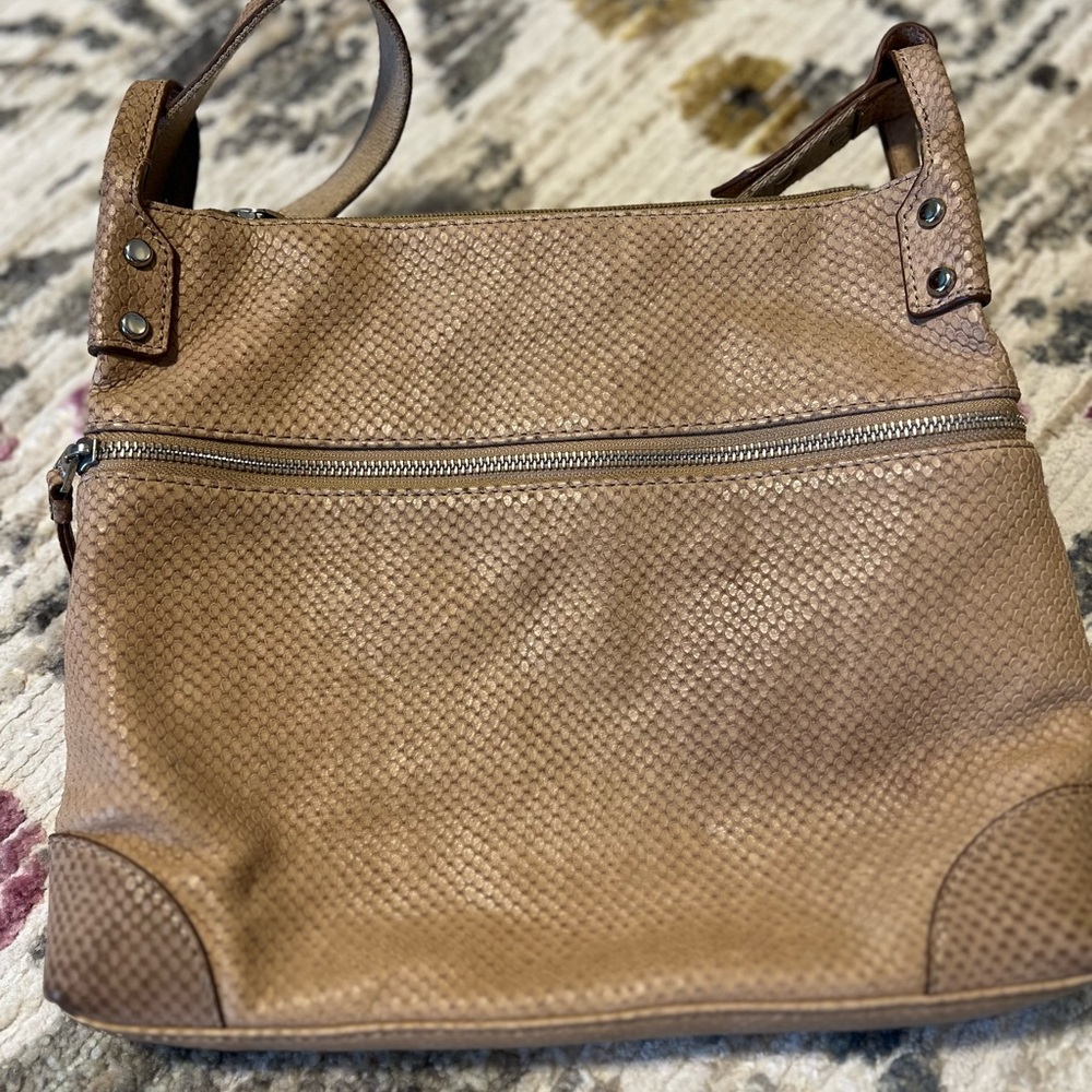 Fossil Tan Textured Crossbody Bag